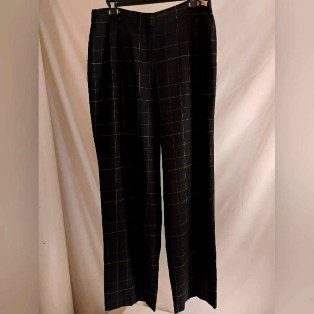 PENDLETON "UPDATED CLASSIC" WINDOWPANE CHECK VIRGIN WOOL  PANTS 12 USA (NWT)